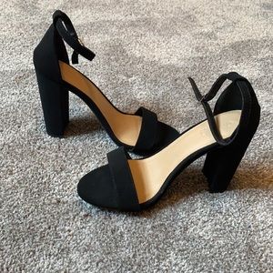 Black Suede Block Heel